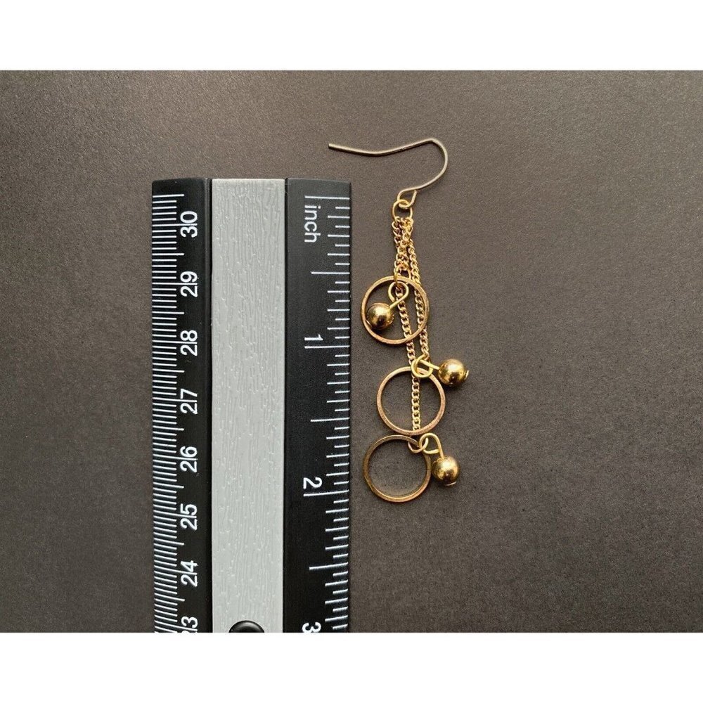 3 Pairs Gold tone and black tone Earrings Set  Drop Dangle for Women - Picture 3 of 4